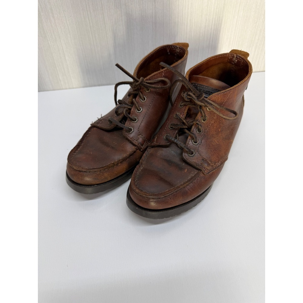 Eastland Mens Brown Leather Moc Toe Chukka Boots Size 8.5 M Made in USA